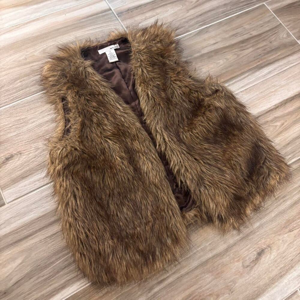 Vintage y2k Womens DKNY Faux Fur Vest